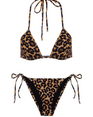 Leopard Jasper Deep V Top & Bikini Bottom