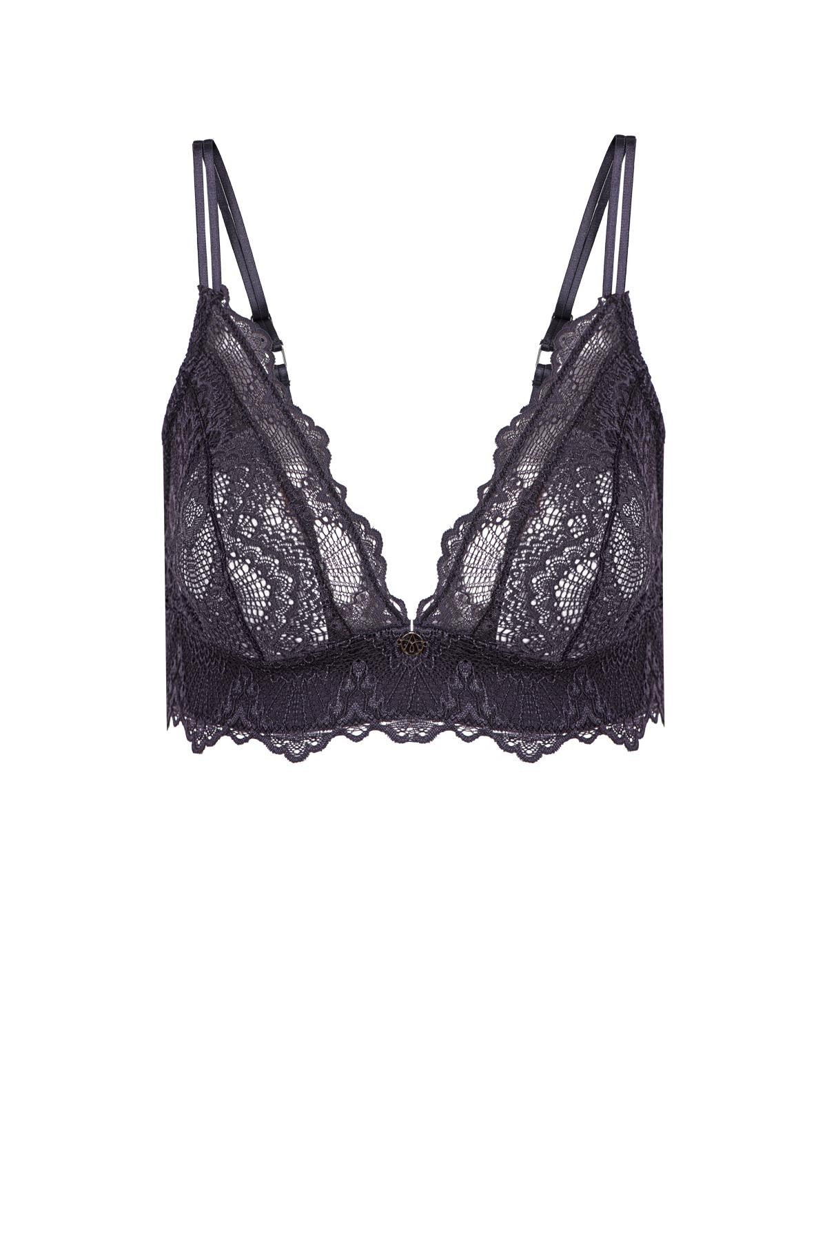 Flame Anthracite Deep Plunge Bralette