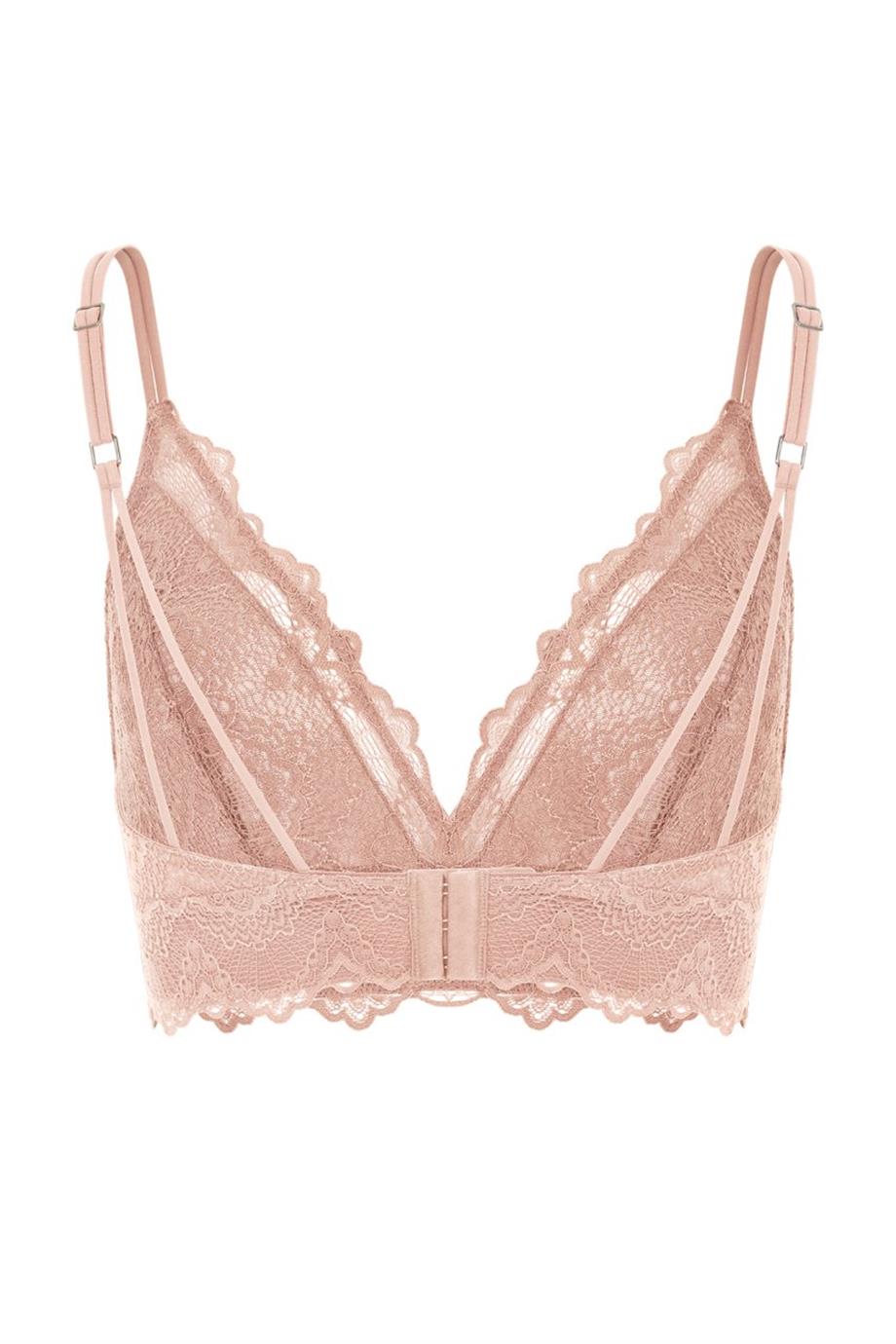 Flame Nude Pink Deep Plunge Bralette