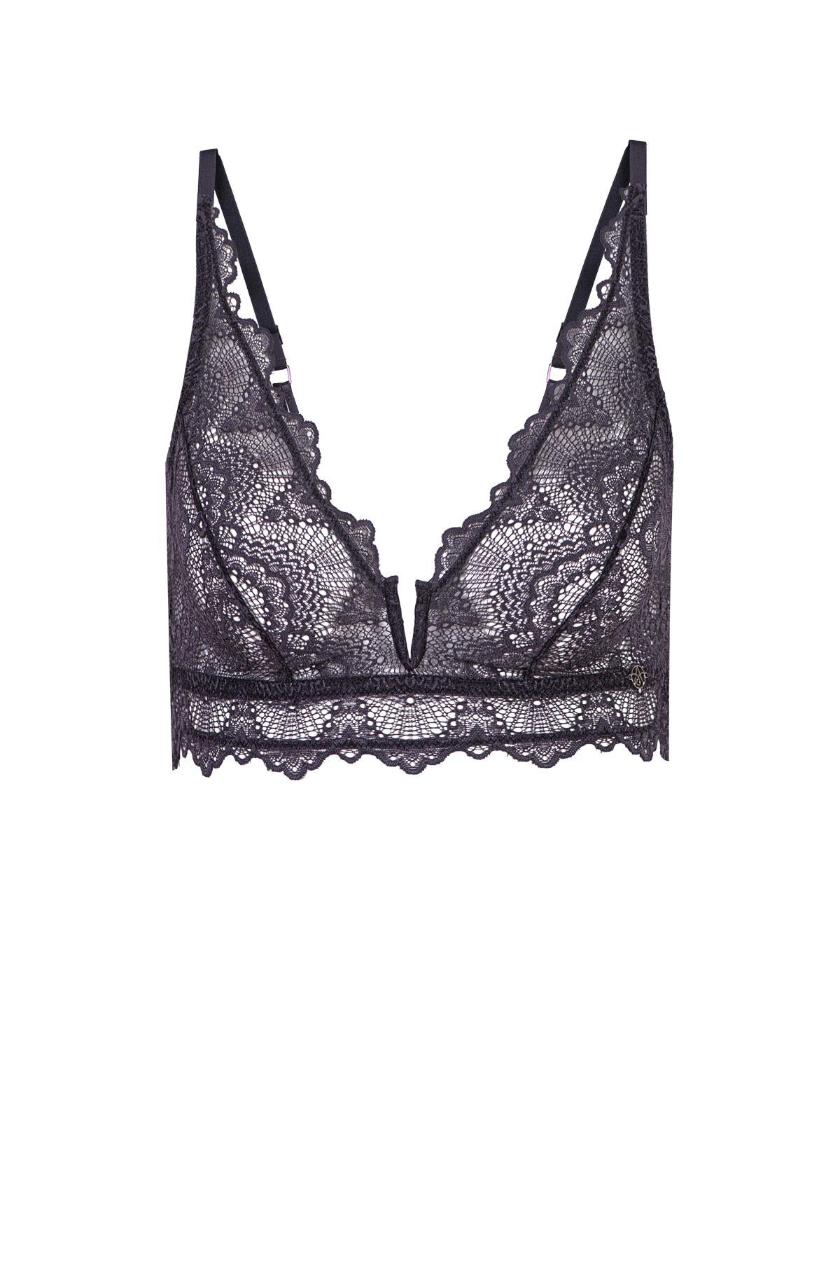 Flame Anthracite V Detail Bralette
