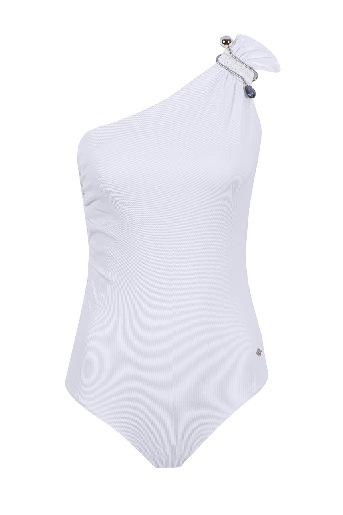 Hematite One Shoulder Swimsuit
