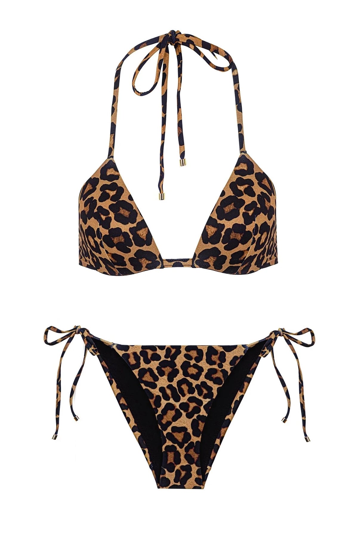 Leopard Jasper Deep V Top & Bikini Bottom