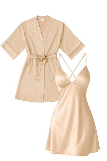 Rovinia Short Nightshirt & Robe set