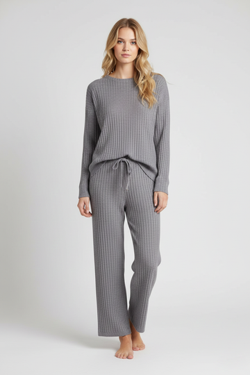 Winter Loungewear Long Sleeve LU T-Shirt Grey