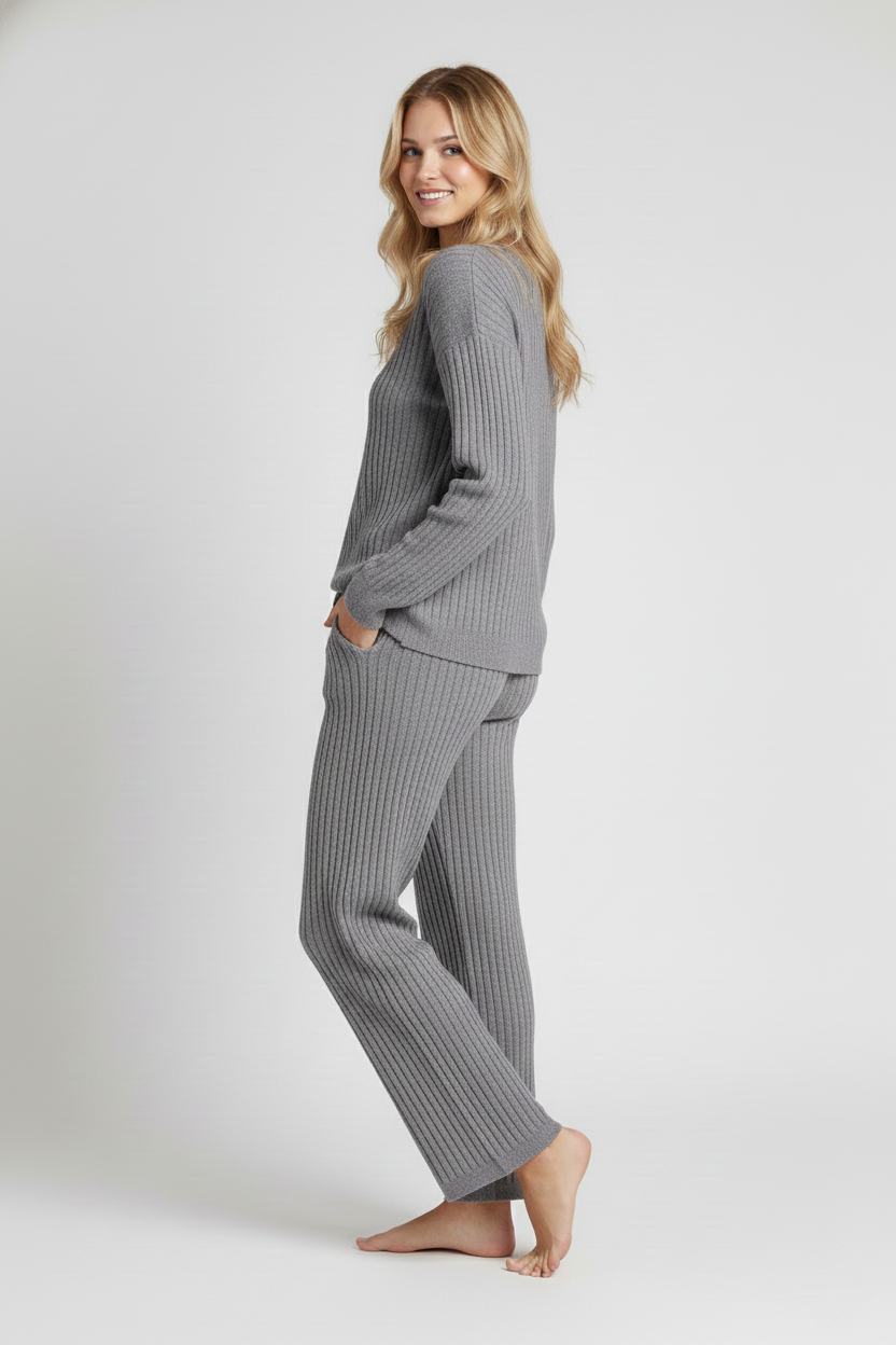 Winter Loungewear Long Sleeve LU T-Shirt Grey
