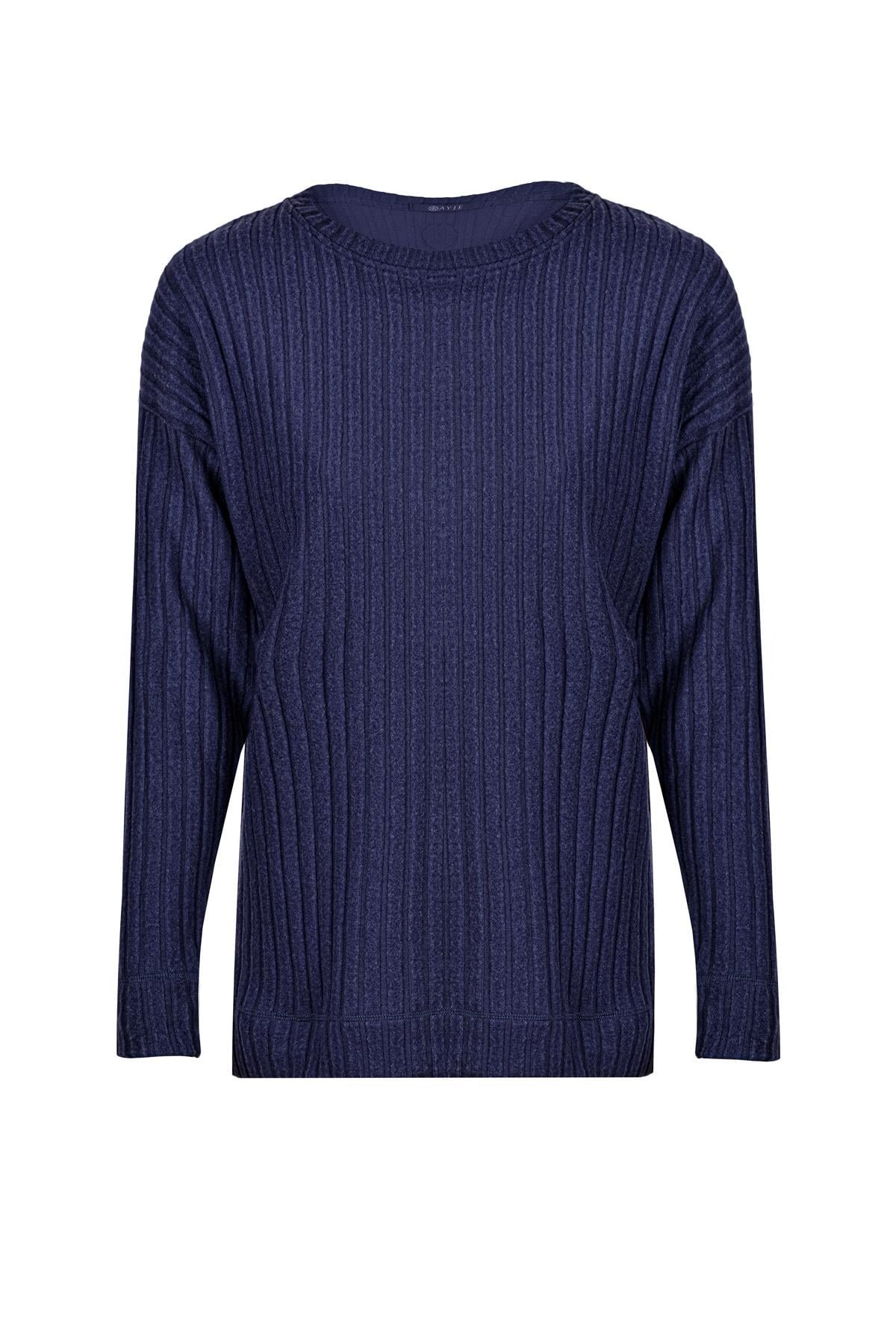 Winter Loungewear Long Sleeve LU T-Shirt Navy Blue
